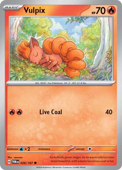 Vulpix SV06: Twilight Masquerade (TWM) - (#026/167) Near Mint