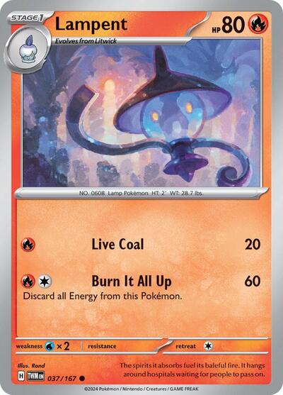 Lampent SV06: Twilight Masquerade (TWM) - (#037/167) Reverse Holofoil Near Mint