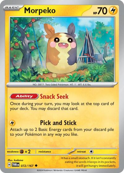 Morpeko SV06: Twilight Masquerade (TWM) - (#072/167) Near Mint