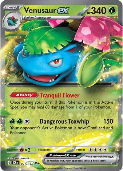Venusaur ex SV07: Stellar Crown (SCR) - (#001/142) Holofoil Near Mint