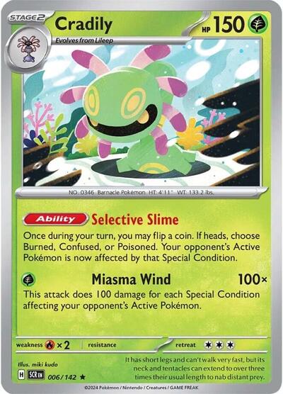 Cradily SV07: Stellar Crown (SCR) - (#006/142) Reverse Holofoil Near Mint