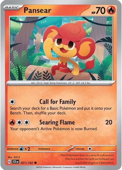 2024 Pokemon: SV07: Stellar Crown (SCR) - Pansear (#021/142, Common)