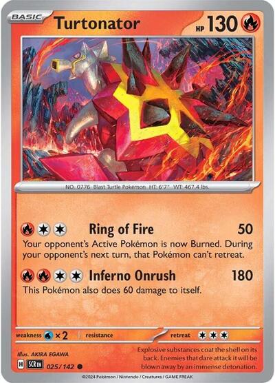 2024 Pokemon: SV07: Stellar Crown (SCR) - Turtonator - 025/142 (#025/142, Common)