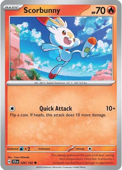Scorbunny SV07: Stellar Crown (SCR) - (#026/142) Near Mint