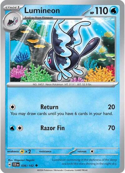 2024 Pokemon: SV07: Stellar Crown (SCR) - Lumineon (#036/142, Uncommon)