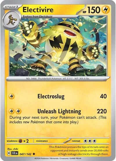 Electivire SV07: Stellar Crown (SCR) - (#047/142) Near Mint