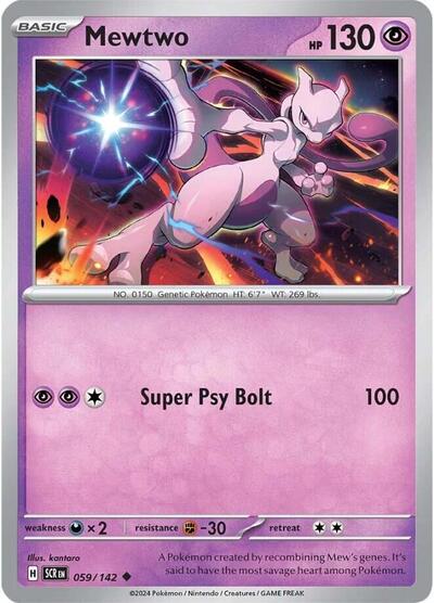 Mewtwo SV07: Stellar Crown (SCR) - (#059/142) Near Mint