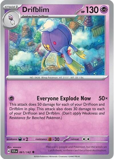 2024 Pokemon: SV07: Stellar Crown (SCR) - Drifblim (#061/142, Uncommon)