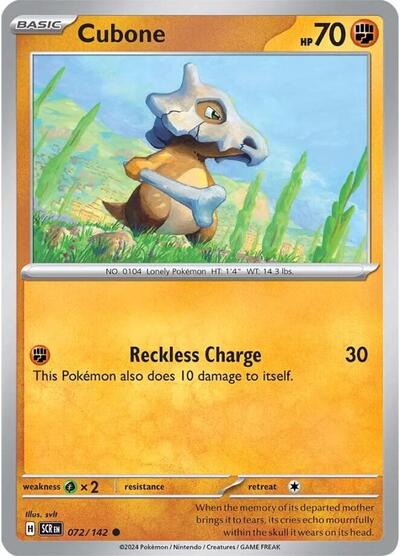 Cubone SV07: Stellar Crown (SCR) - (#072/142) Near Mint