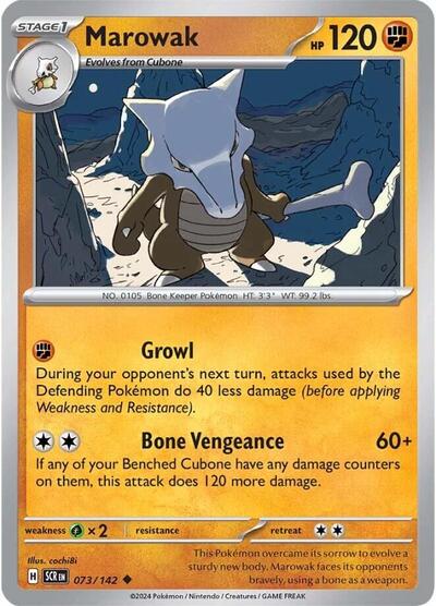 Marowak SV07: Stellar Crown (SCR) - (#073/142) Near Mint
