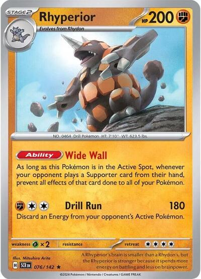 2024 Pokemon: SV07: Stellar Crown (SCR) - Rhyperior (#076/142, Rare)