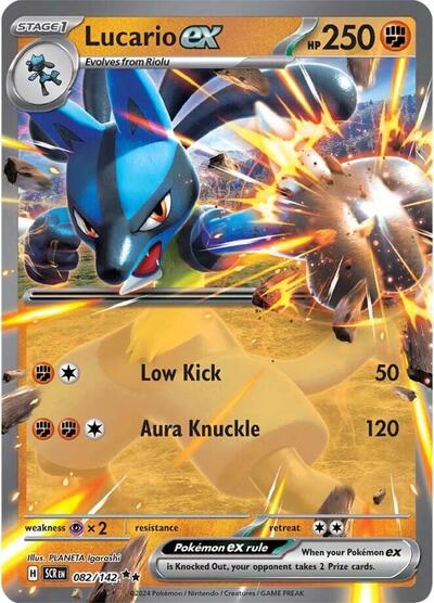Lucario ex SV07: Stellar Crown (SCR) - (#082/142) Holofoil Near Mint
