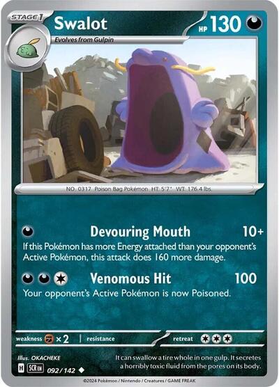 2024 Pokemon: SV07: Stellar Crown (SCR) - Swalot (#092/142, Uncommon)