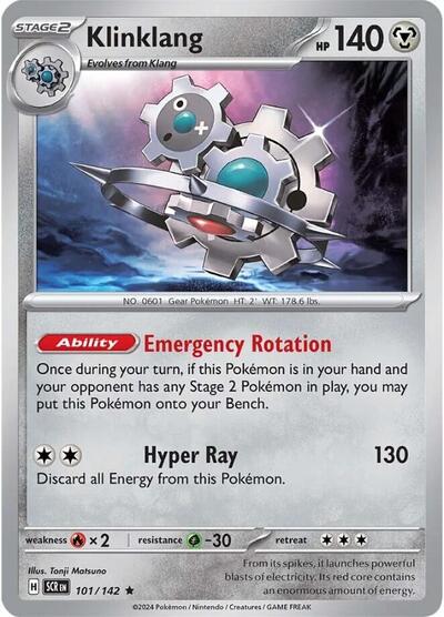 2024 Pokemon: SV07: Stellar Crown (SCR) - Klinklang (#101/142, Rare)