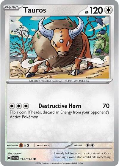 2024 Pokemon: SV07: Stellar Crown (SCR) - Tauros (#112/142, Common)