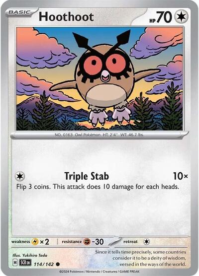 Hoothoot SV07: Stellar Crown (SCR) - (#114/142) Near Mint