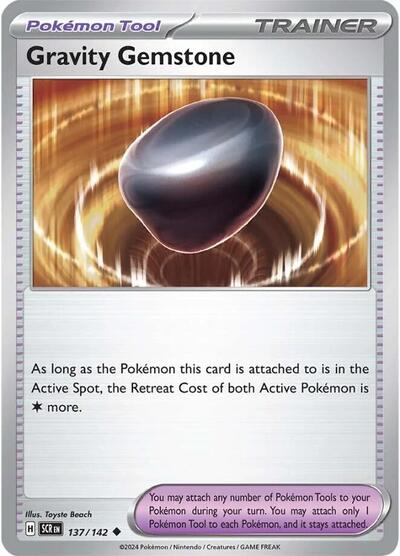 2024 Pokemon: SV07: Stellar Crown (SCR) - Gravity Gemstone (#137/142, Uncommon)