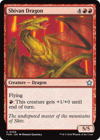 Shivan Dragon 0206 Foundations (FDN) - (#206) Near Mint
