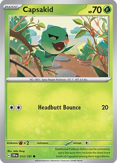 Capsakid SV08: Surging Sparks (SSP) - (#012/191) Reverse Holofoil Near Mint