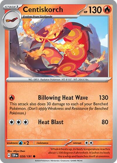 Centiskorch SV08: Surging Sparks (SSP) - (#028/191) Near Mint