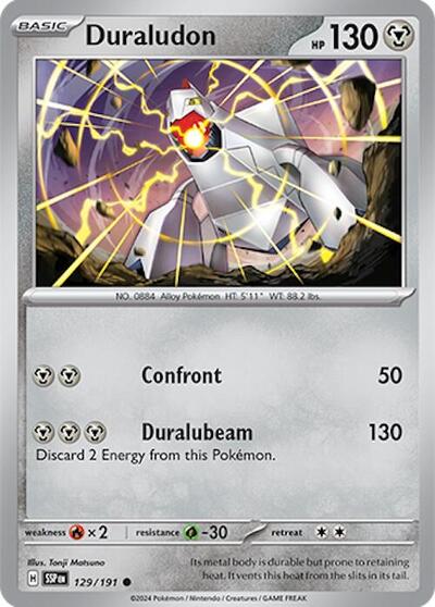 2024 Pokemon: SV08: Surging Sparks (SSP) - Duraludon (#129/191, Common)