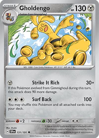 Gholdengo SV08: Surging Sparks (SSP) - (#131/191) Reverse Holofoil Near Mint