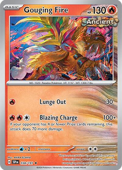 2024 Pokemon: SV08: Surging Sparks (SSP) - Gouging Fire (#038/191, Rare)