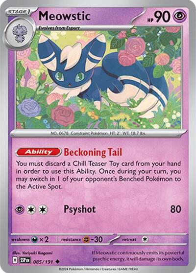 2024 Pokemon: SV08: Surging Sparks (SSP) - Meowstic (#085/191, Uncommon)