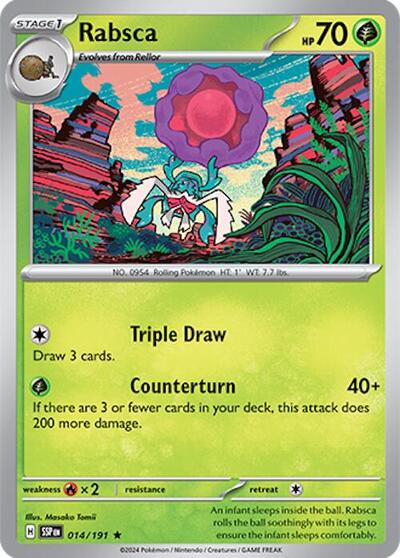 2024 Pokemon: SV08: Surging Sparks (SSP) - Rabsca (#014/191, Rare)