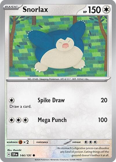 Snorlax SV08: Surging Sparks (SSP) - (#144/191) Near Mint