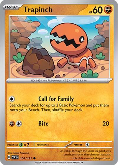 Trapinch SV08: Surging Sparks (SSP) - (#104/191) Near Mint