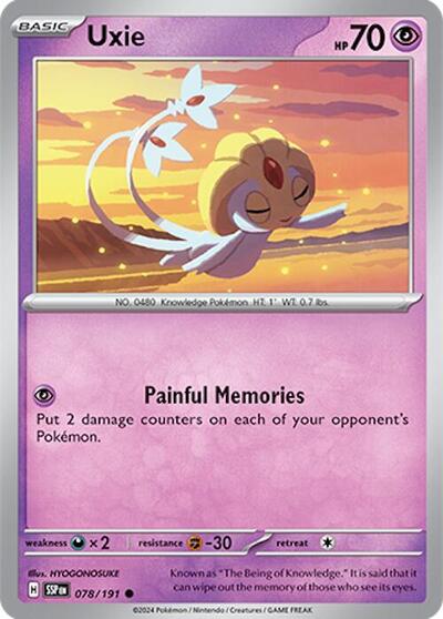 Uxie SV08: Surging Sparks (SSP) - (#078/191) Near Mint