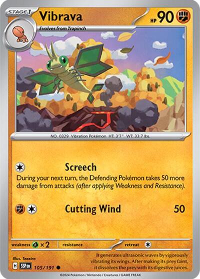 Vibrava - 105/191 SV08: Surging Sparks (SSP) - (#105/191) Reverse Holofoil Near Mint