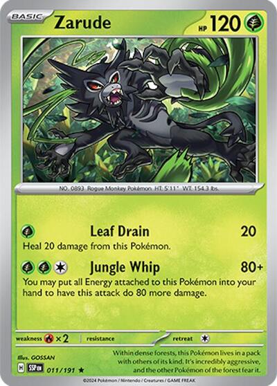 Zarude SV08: Surging Sparks (SSP) - (#011/191) Holofoil Near Mint
