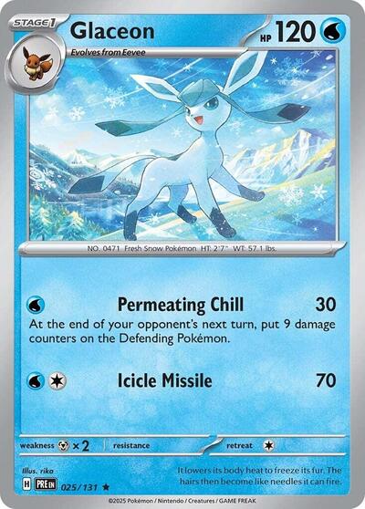 Glaceon SV: Prismatic Evolutions (PRE) - (#025/131) Holofoil Near Mint