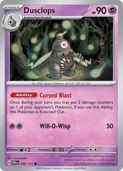Dusclops SV: Prismatic Evolutions (PRE) - (#036/131) Near Mint