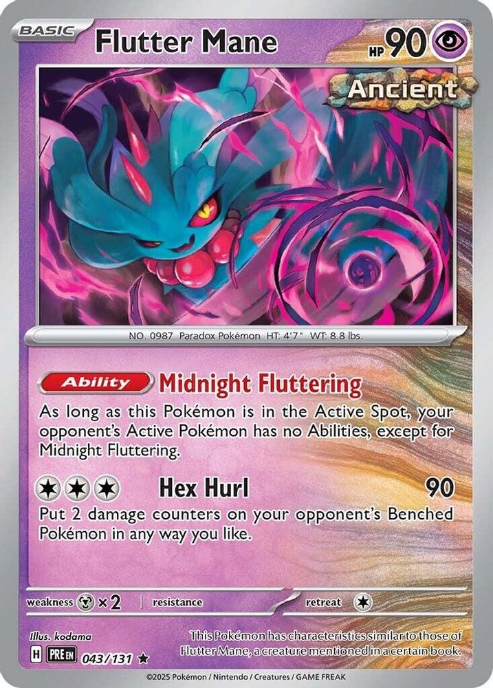 Flutter Mane SV: Prismatic Evolutions (PRE) - (#043/131) Reverse Holofoil Near Mint