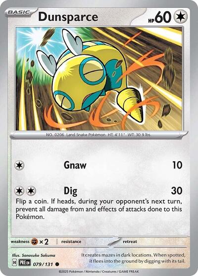 Dunsparce SV: Prismatic Evolutions (PRE) - (#079/131) Reverse Holofoil Near Mint
