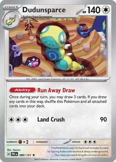 Dudunsparce SV: Prismatic Evolutions (PRE) - (#080/131) Holofoil Near Mint
