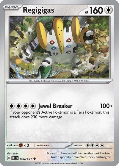 Regigigas SV: Prismatic Evolutions (PRE) - (#086/131) Reverse Holofoil Near Mint