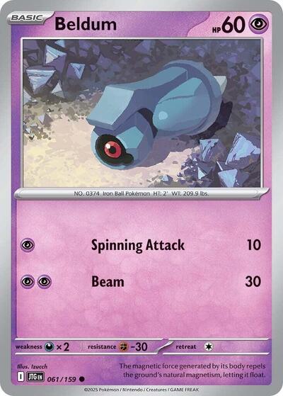 2025 Pokemon: SV09: Journey Together (JTG) - Beldum (#061/159, Common)