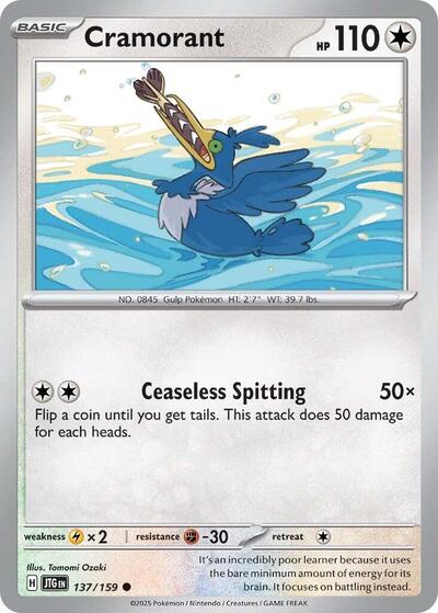 2025 Pokemon: SV09: Journey Together (JTG) - Cramorant (#137/159, Common)