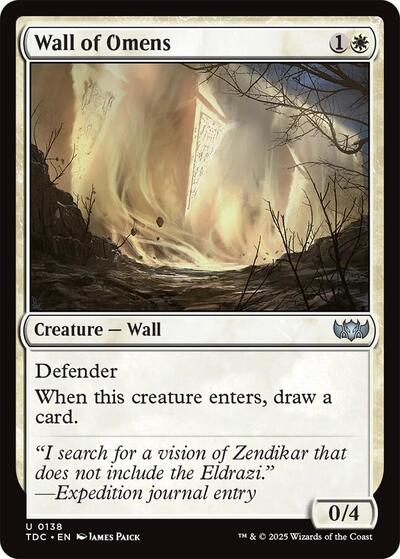 Wall of Omens Commander: Tarkir: Dragonstorm (TDC) - (#138) Near Mint