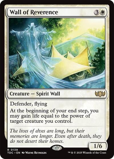 Wall of Reverence Commander: Tarkir: Dragonstorm (TDC) - (#139) Near Mint