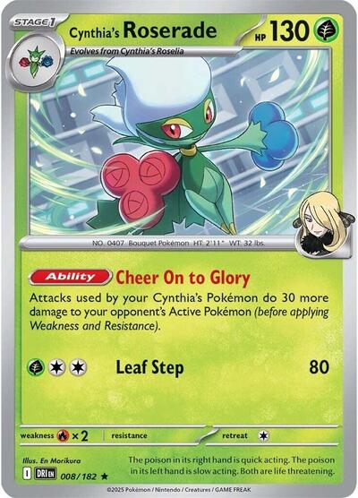Cynthia's Roserade SV10: Destined Rivals (DRI) - (#008/182) Holofoil Near Mint