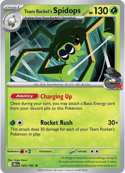 Team Rocket's Spidops - 020/182 SV10: Destined Rivals (DRI) - (#020/182) Holofoil Near Mint
