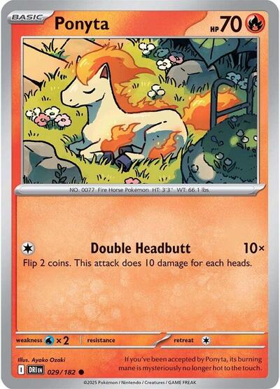 Ponyta SV10: Destined Rivals (DRI) - (#029/182) Reverse Holofoil Near Mint
