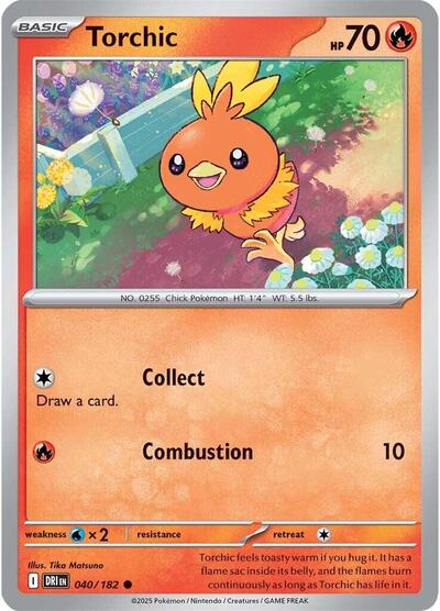 Torchic SV10: Destined Rivals (DRI) - (#040/182) Reverse Holofoil Near Mint