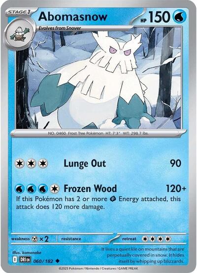 Abomasnow SV10: Destined Rivals (DRI) - (#060/182) Reverse Holofoil Near Mint
