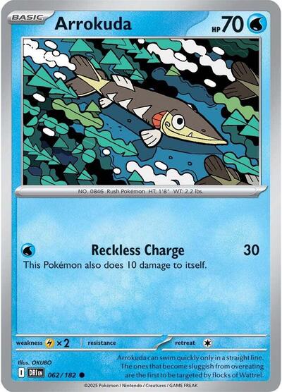 Arrokuda SV10: Destined Rivals (DRI) - (#062/182) Reverse Holofoil Near Mint